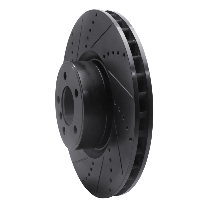 Land Rover Range Rover Brake Rotor (1) - Front Left - R1 Concepts - Drilled & Slotted - Black - `10-`12